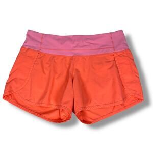 Lululemon Speed Short Womens 4 Orange Pink 4-Way Stretch Very Light Flare Shorts